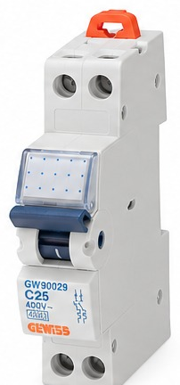 DISJUNCTOR COMPACT MCB 1P+N C25 4,5KA 1M GEWISS