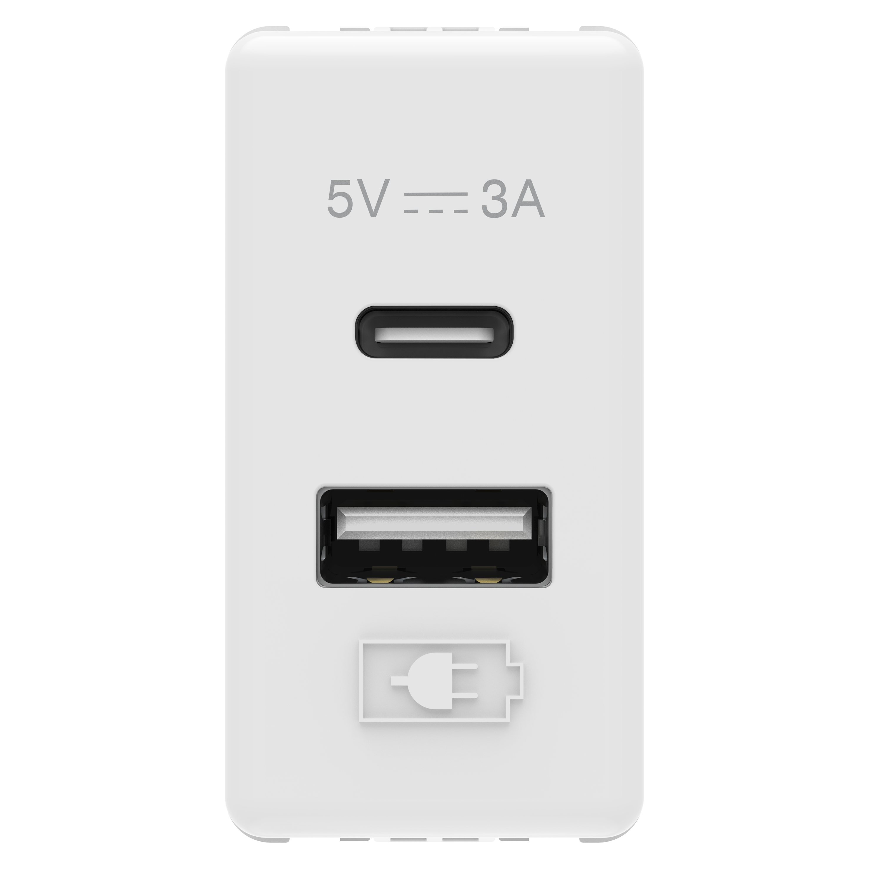 ÎNCĂRCĂTOR DUBLU 1M USB TIP A+C 5V 3A ALB SYSTEM